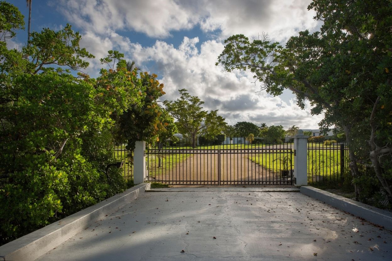 Gated private entrance to Thompson Island in Key West